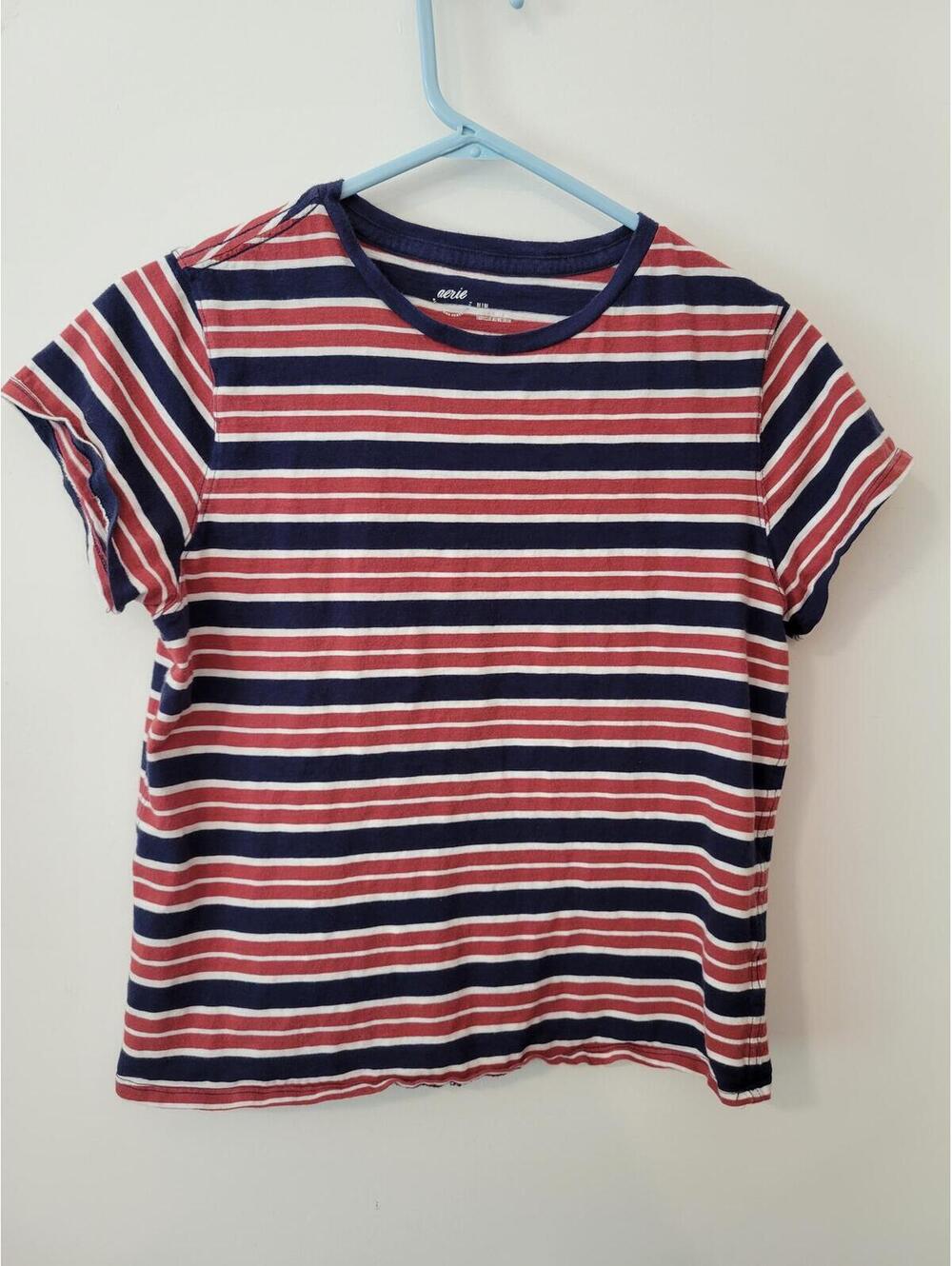 Women's Aerie Striped Short Sleeve T-Shirt Medium